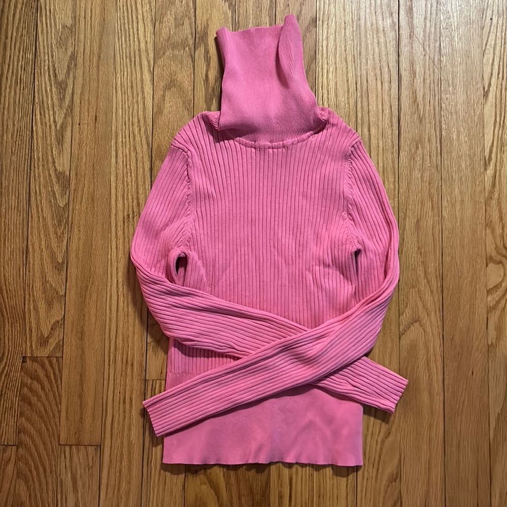 Zara Bubblegum pink knit turtleneck top